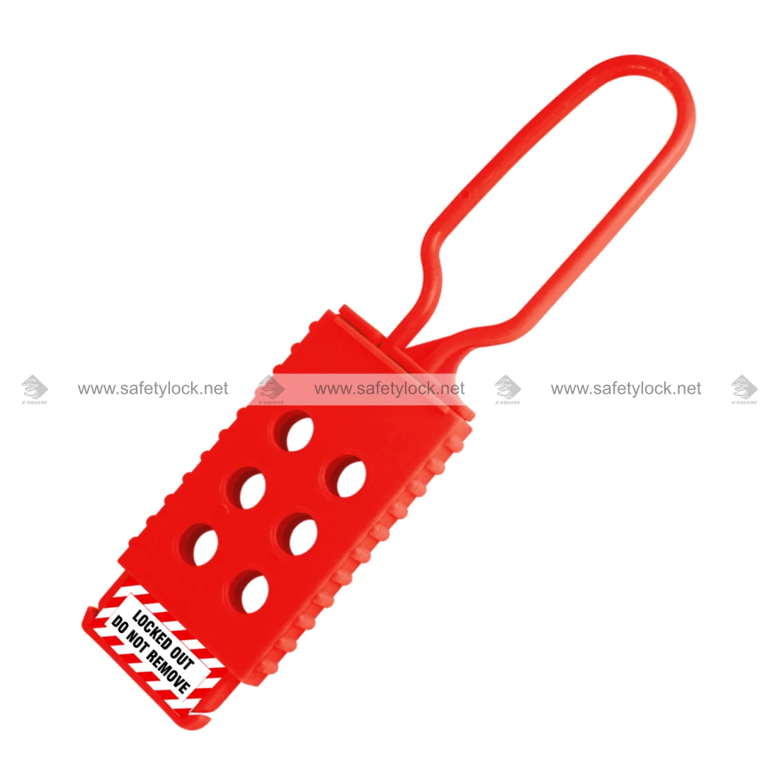 Di-Electric Lockout Hasp with 6 Holes, 5.5 mm Shackle Thickness, and 80 mm Clearance for Industrial Lockout Tagout Safety and Electrical Energy Isolation by E-Square Alliance