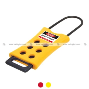 di-electric pop up lockout hasp for electrical lockout