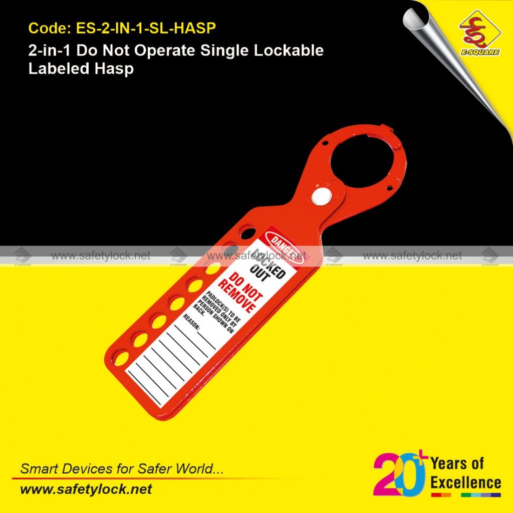 Single Lockable Labelled Lockout Tagout Hasp | E-Square