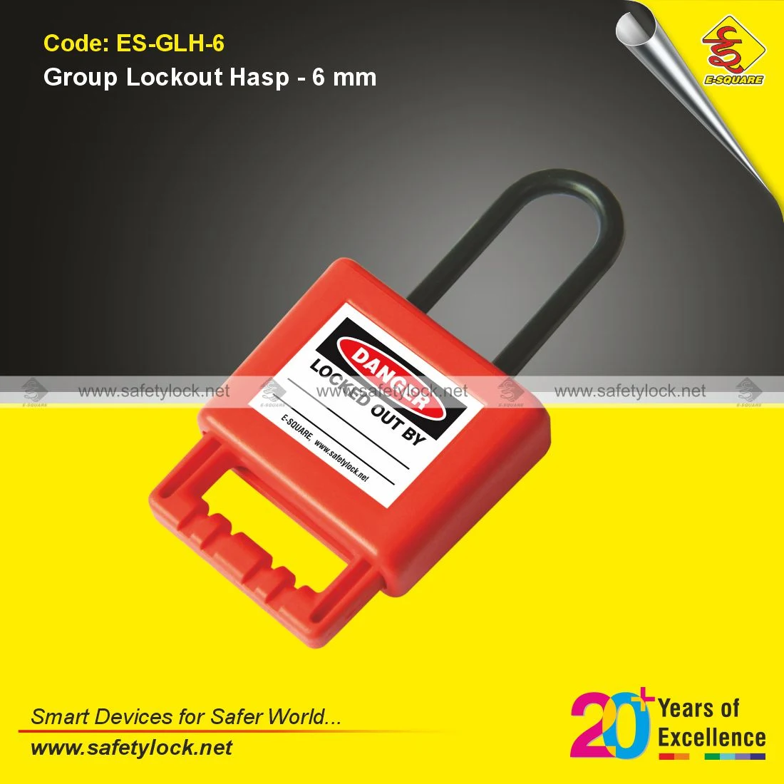 Non Conductive Group Lockout Hasp with 6mm Shackle for LOTO Safety and Electrical Isolation Applications