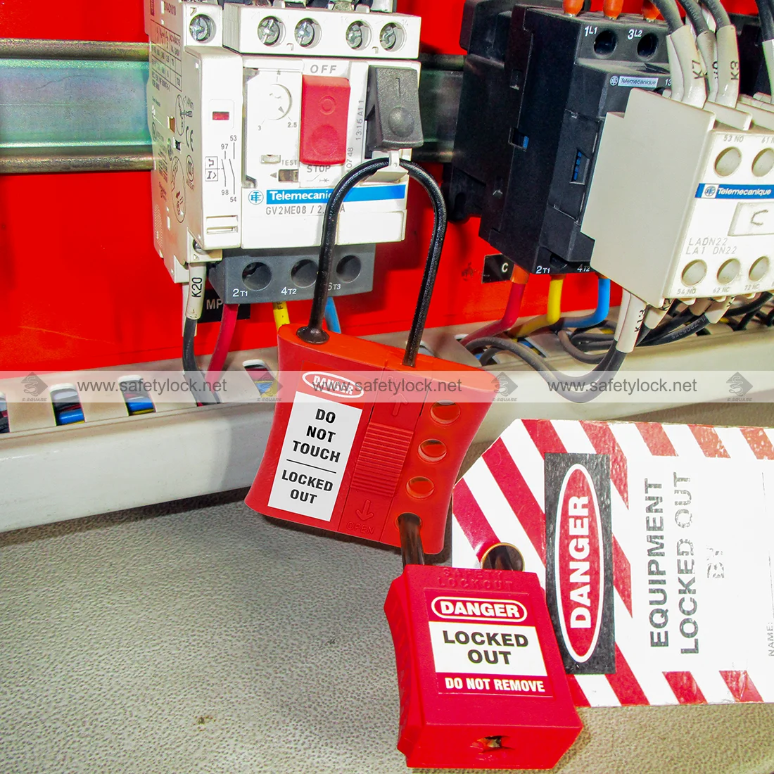 nylon slider lockout hasp for electrical safety red color