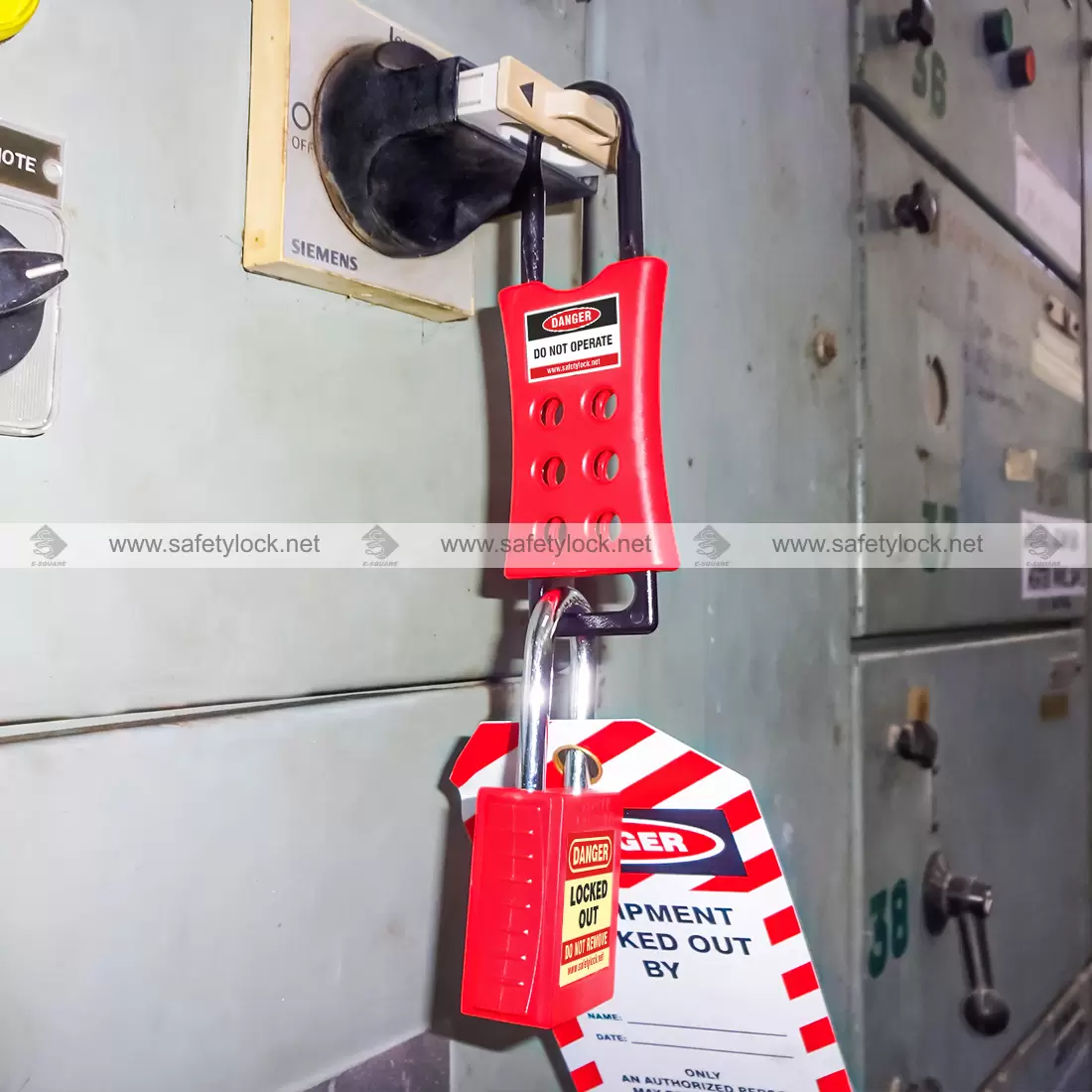 Safety Lockout Tagout 10-Pack Safety Lockout Hasp - 6-Hole Nylon ...
