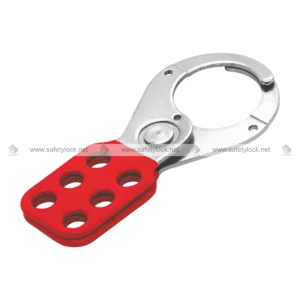 Red Vinyl Coated Premier Lockout Hasp for Lockout Tagout Safety, Group Energy Isolation, and Industrial Maintenance by E-Square Alliance