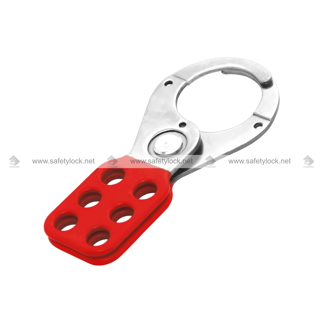 Red Vinyl Coated Stainless Steel Premier Lockout Hasp for Industrial Lockout Tagout Safety by E-Square Alliance