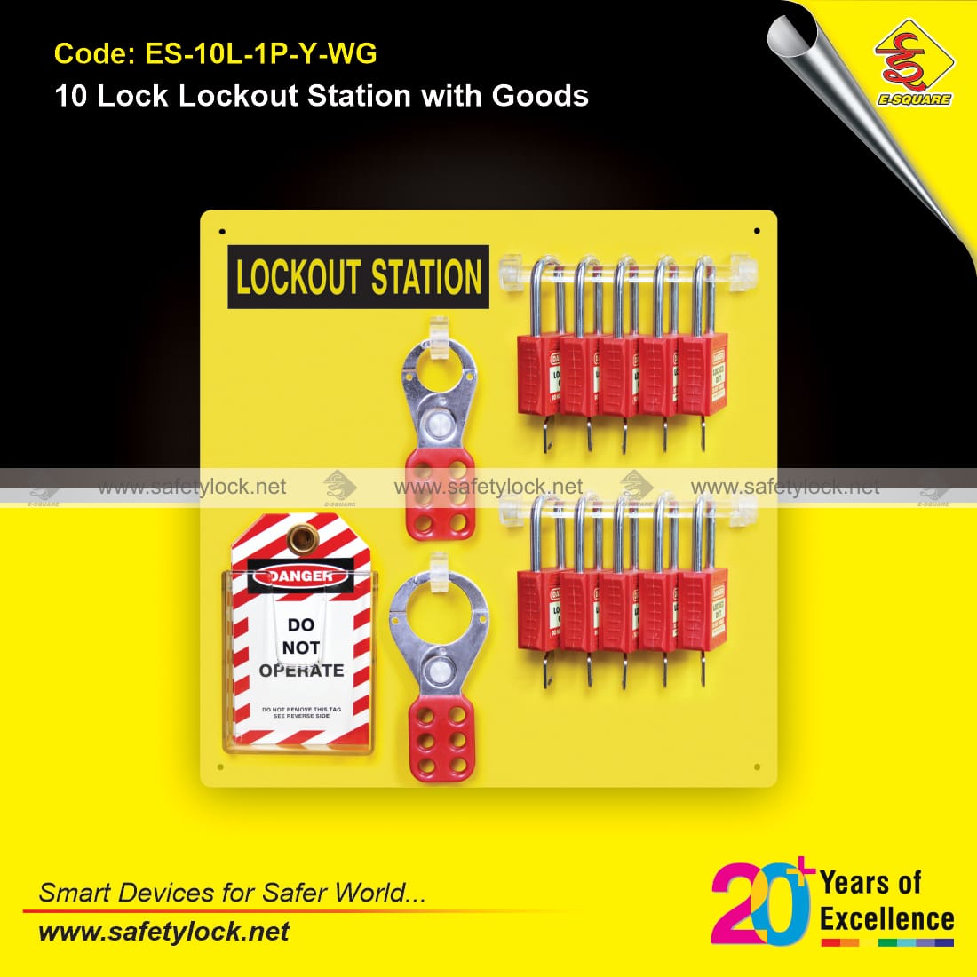 lockout station yellow color for 10 locks