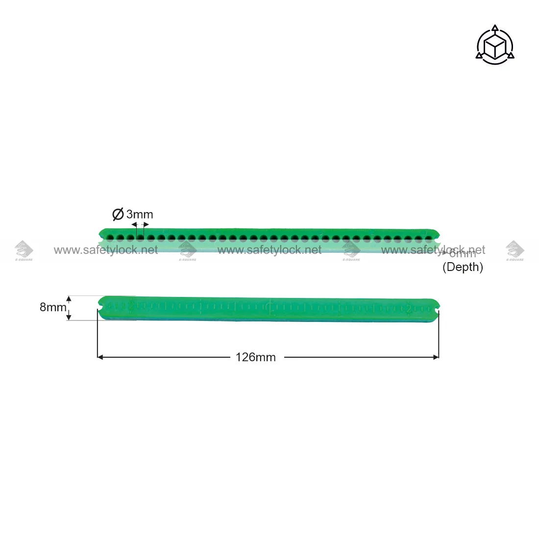 4 inch green blocking bar lockout dimension