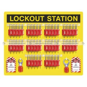 open lockout station for 50 safety padlocks