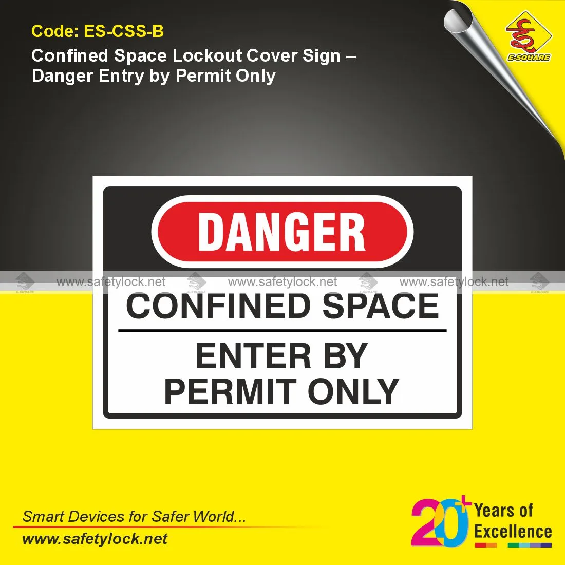 Confined Space Lockout Cover Sign Displaying Danger Entry by Permit Only Message for Workplace Safety Compliance