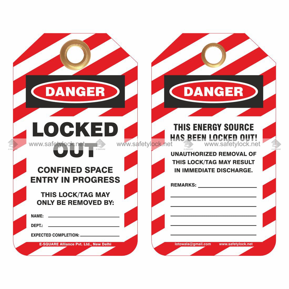 Buy Confined Space Tags with Warning Message Locked Out