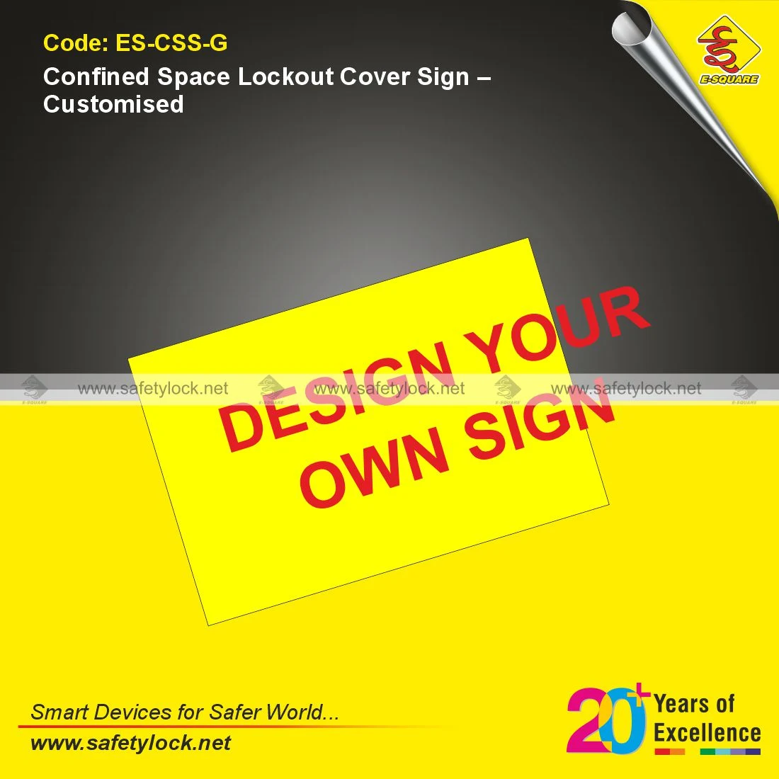 Customised Confined Space Lockout Cover Sign for Industrial Safety and Restricted Area Identification