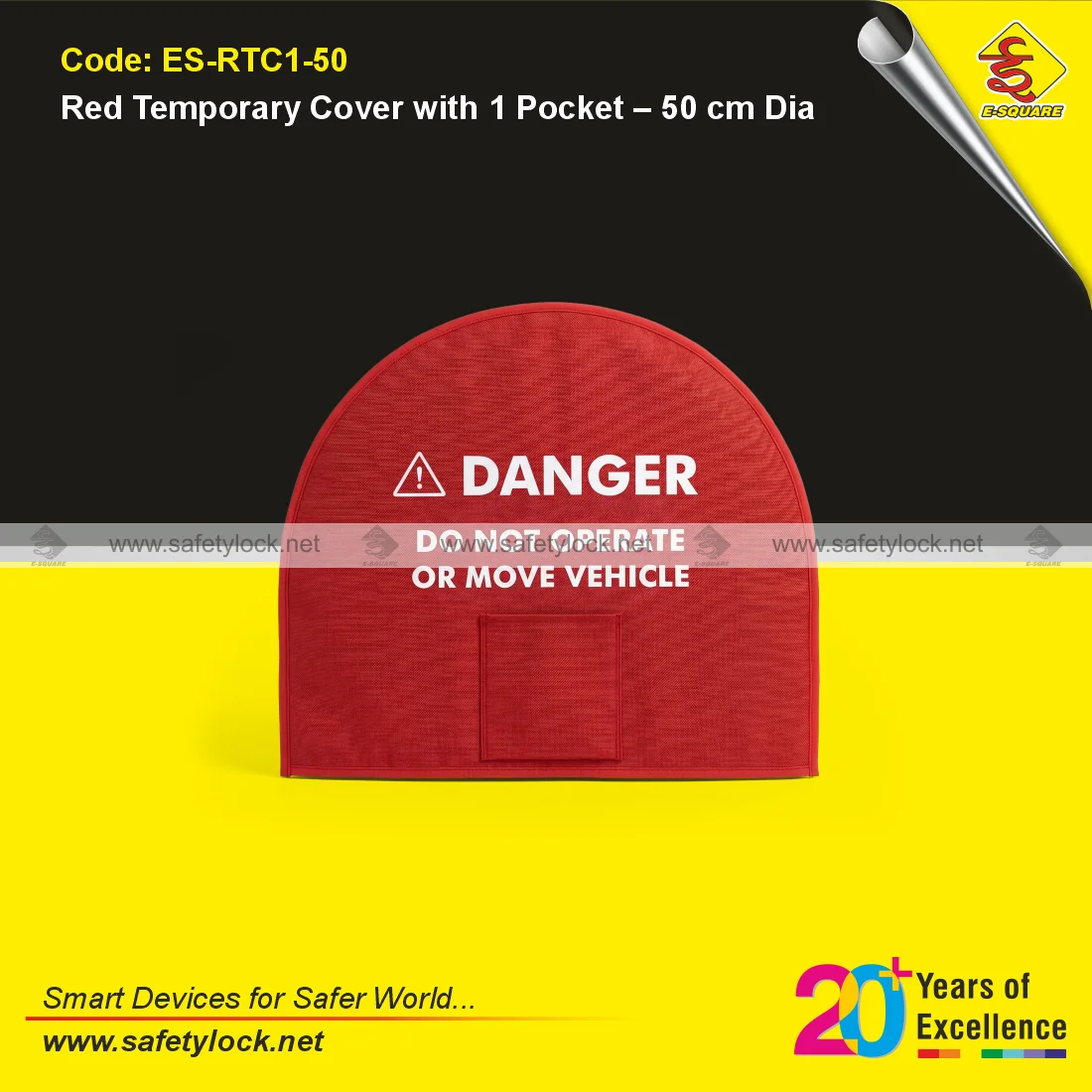 E-Square red temporary steering wheel lockout cover