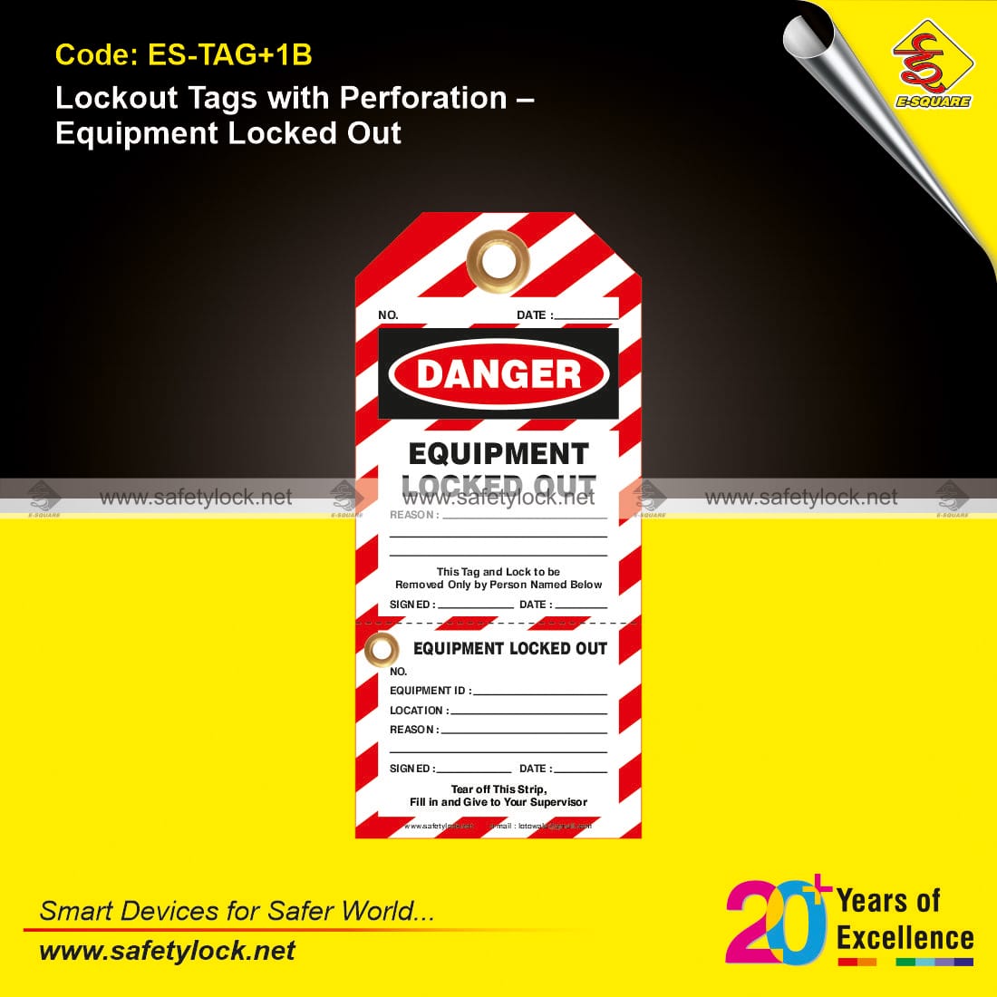 E-Square two part perforated tags