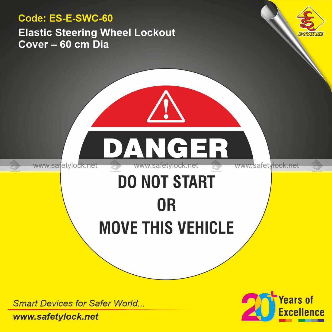 elastic steering wheel lockout cover for forklift