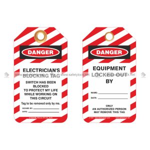 electrician blocking lockout safety tags