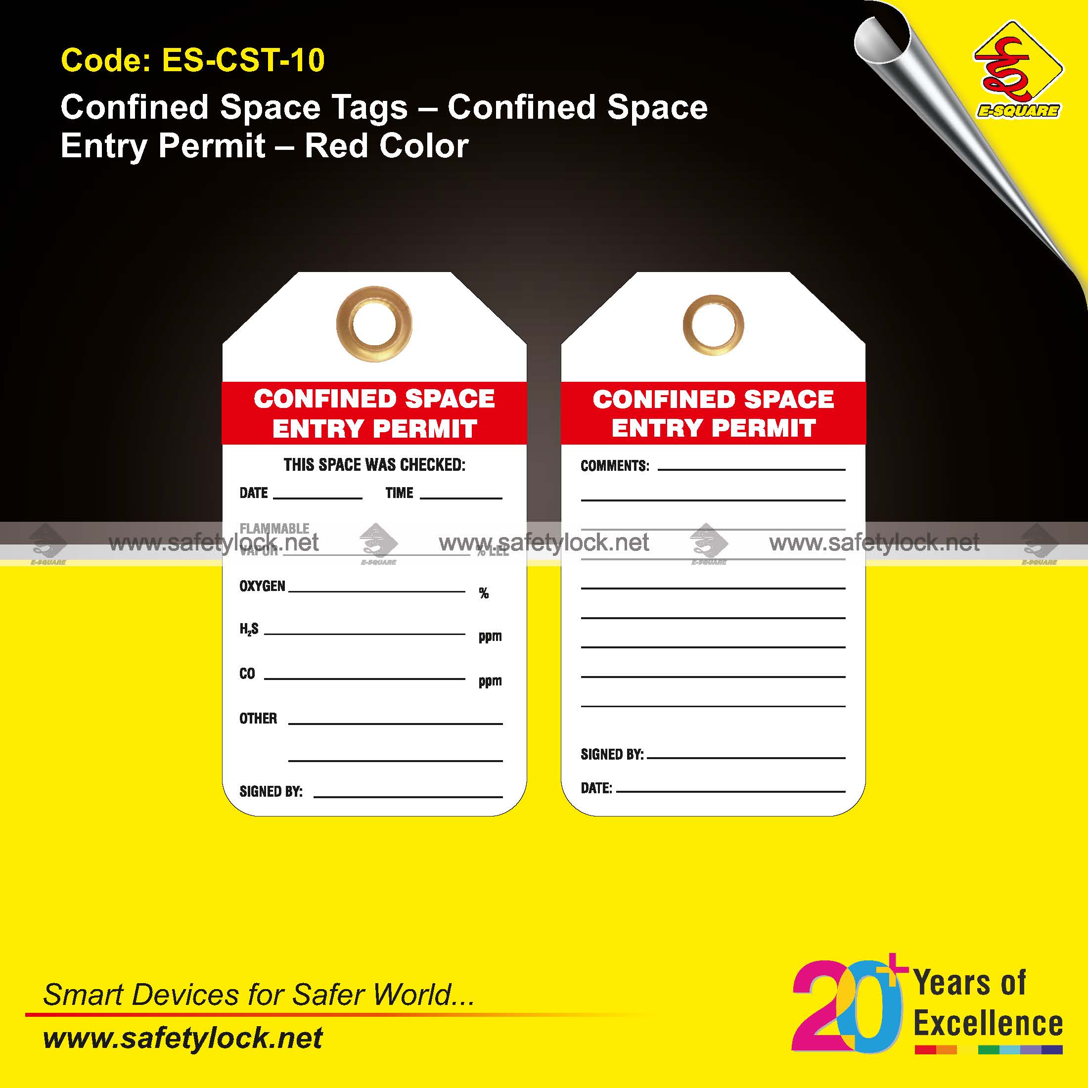 entry permit confined space tags