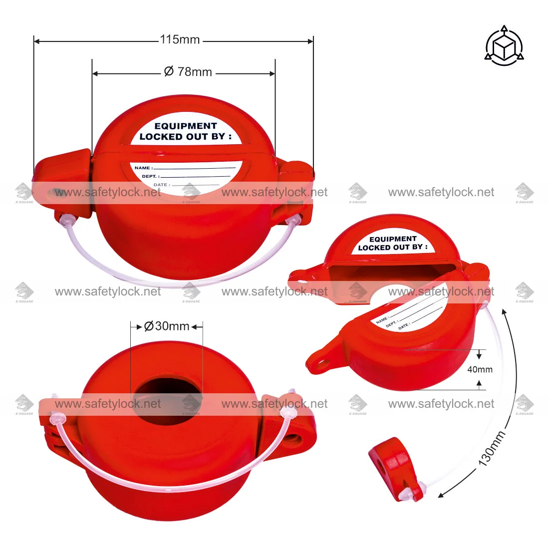 gate valve cylinder lockout devices dimension