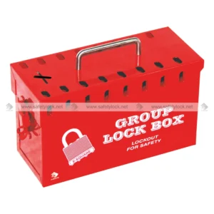 Group Lock Box with 17 Lock Holes in Red for Industrial Lockout Tagout Safety, Group Lockout Procedures, and Energy Isolation by E-Square Alliance