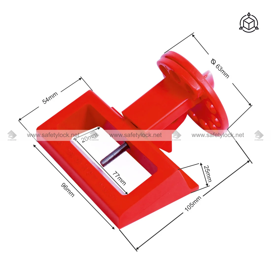 large circuit breaker lockout with round handle dimension