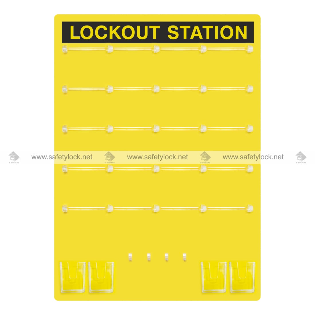 large Open Lockout Stations - Side View for 100 Locks
