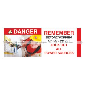 lockout all power sources safety banner