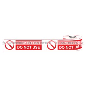 lockout barrier tape with message locked out do not use