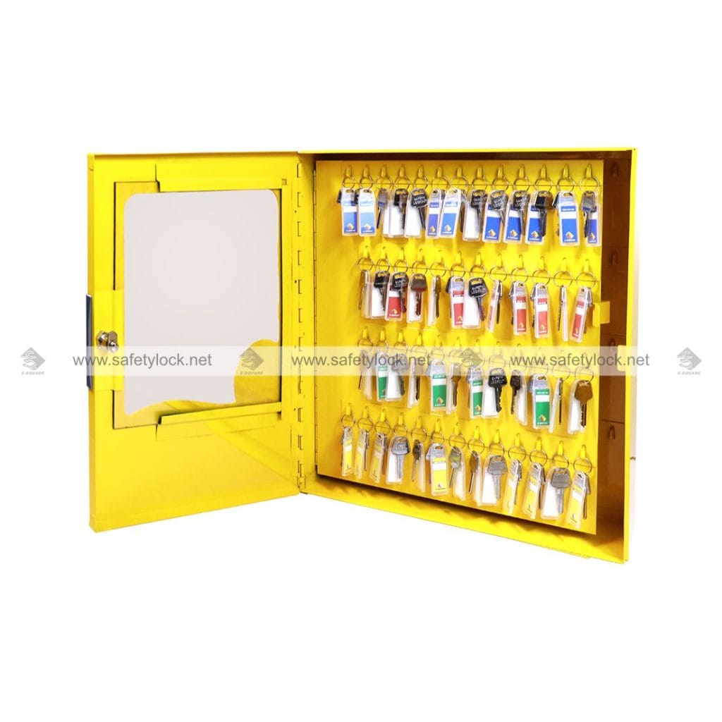 Lockout Tagout - Yellow Key Cabinet with Clear Fascia 160 Keys