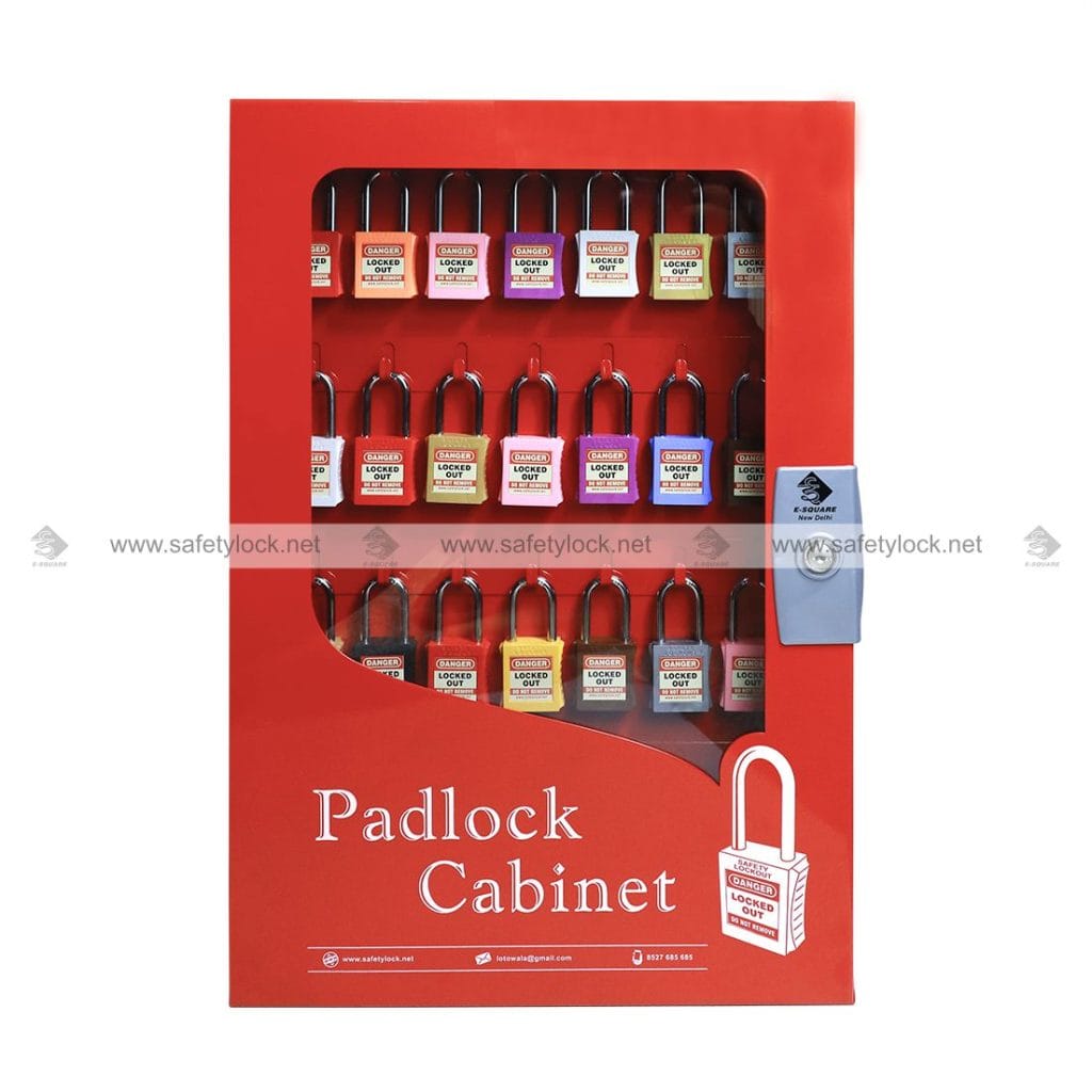Large Clear Fascia Lockout Padlock Cabinet with 84 Hooks