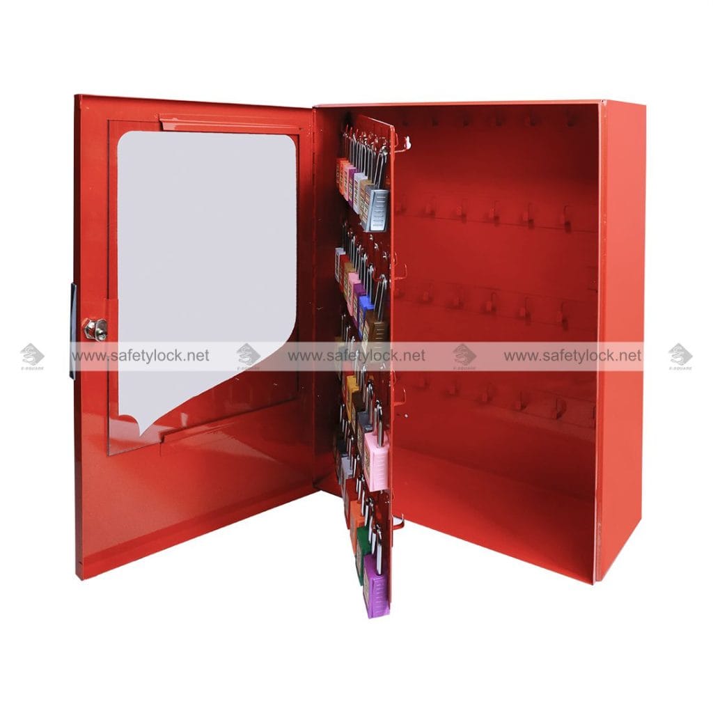 Large Clear Fascia Lockout Padlock Cabinet with 84 Hooks