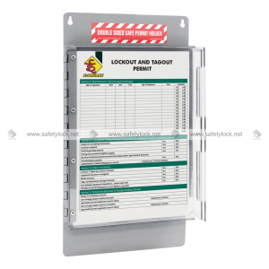 lockout permit holder card safe double sided
