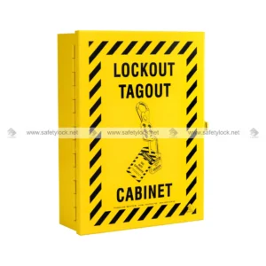 lockout tagout cabinet yellow color for storing devices