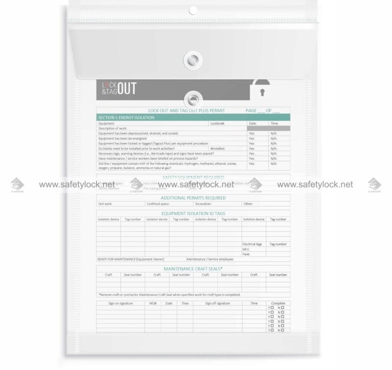 Economy Lockout Tagout Permit Holder to Store A4 Size Document