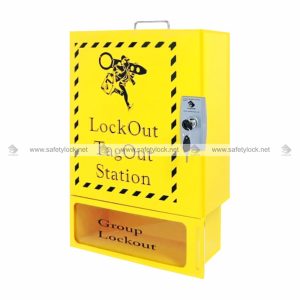 lockout tagout station with group lockout box