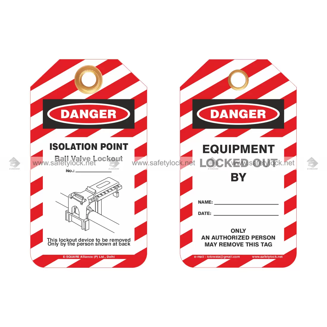 Ball Valve Lockout Isolation Point Lockout Safety Tags | E-Square