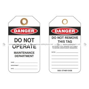 maintenance department lockout tags