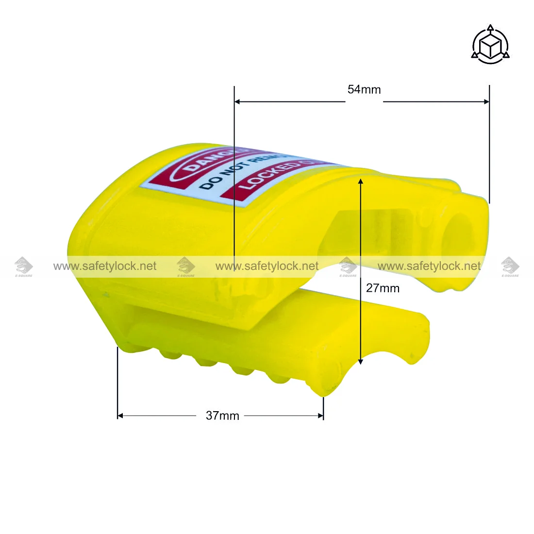 male plug lockout tagout device dimension