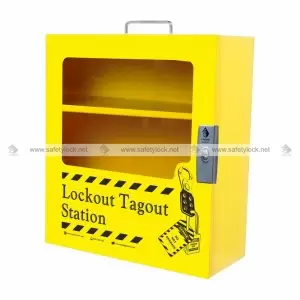 metallic lockout station
