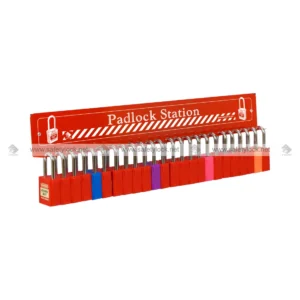 mini lockout padlock station with 24 locks