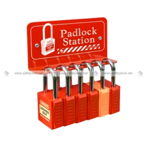 mini lockout padlock station with 6 locks
