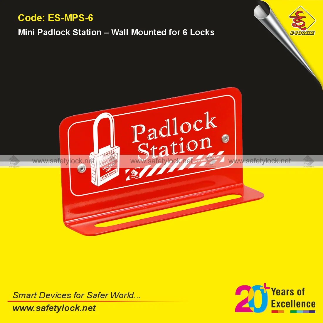 mini padlock station wall mounted for 6 locks