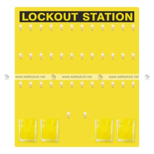 open lockout station front view for 36 locks