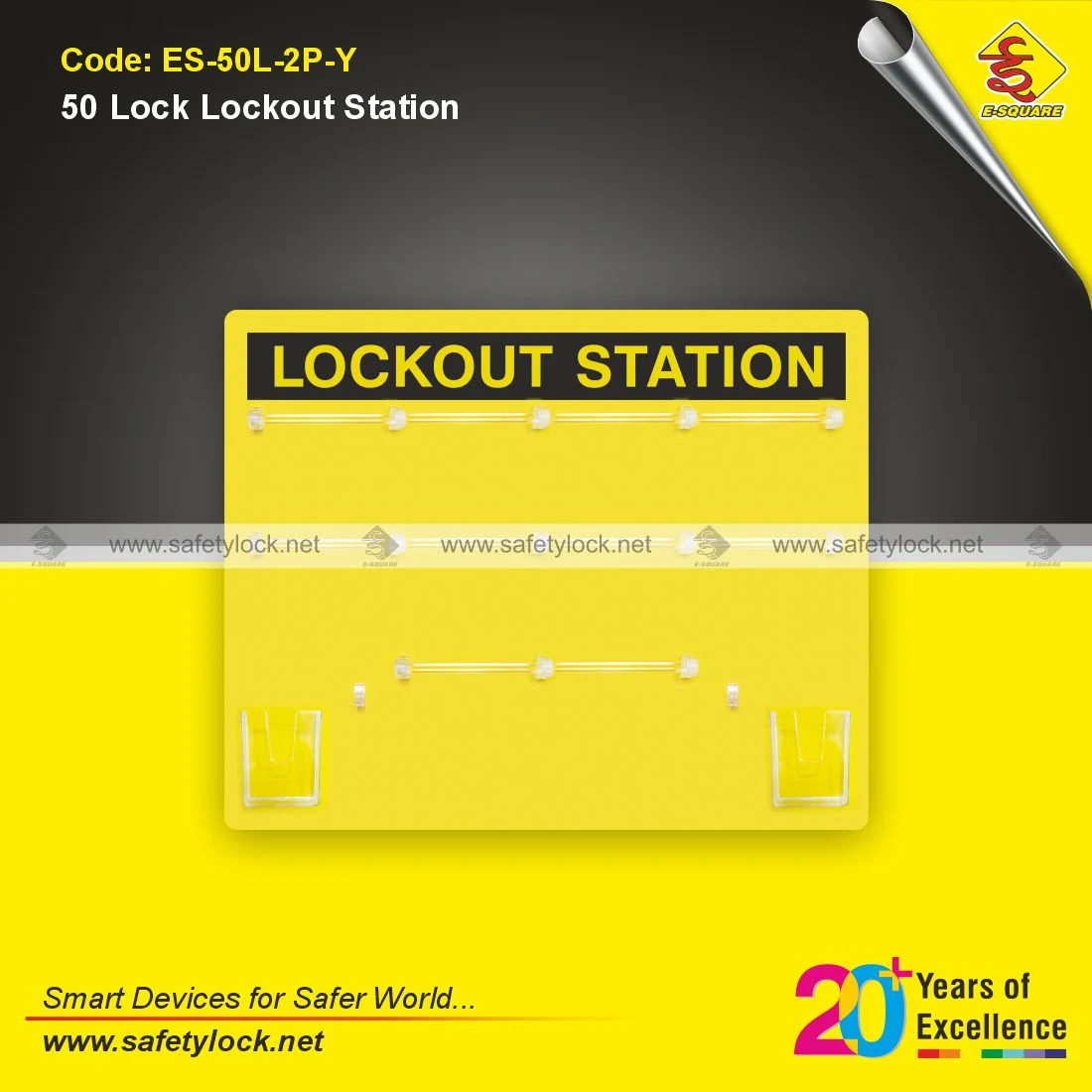 Open Lockout Station Side View for 50 Locks Used in Lockout Tagout Safety Management Systems