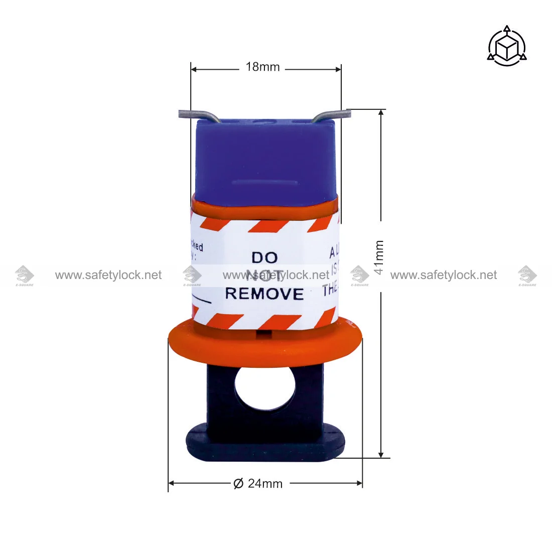 pin out wide circuit breaker lockout device dimension