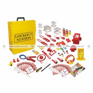 portable LOTO station with lockout tagout devices