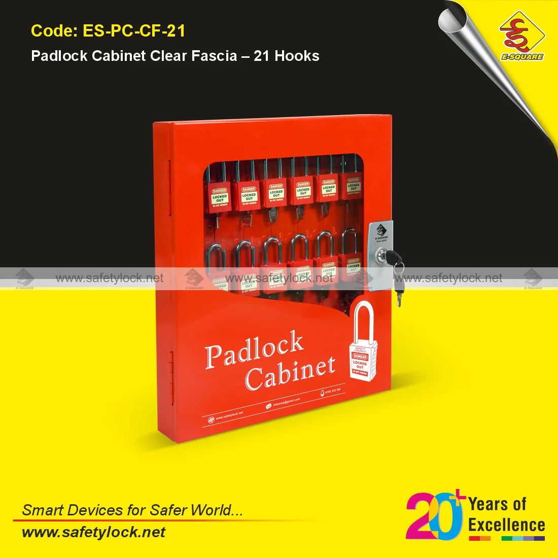 red color lockout padlock cabinet for 21 locks
