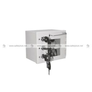 safety lockout box with 3 keys
