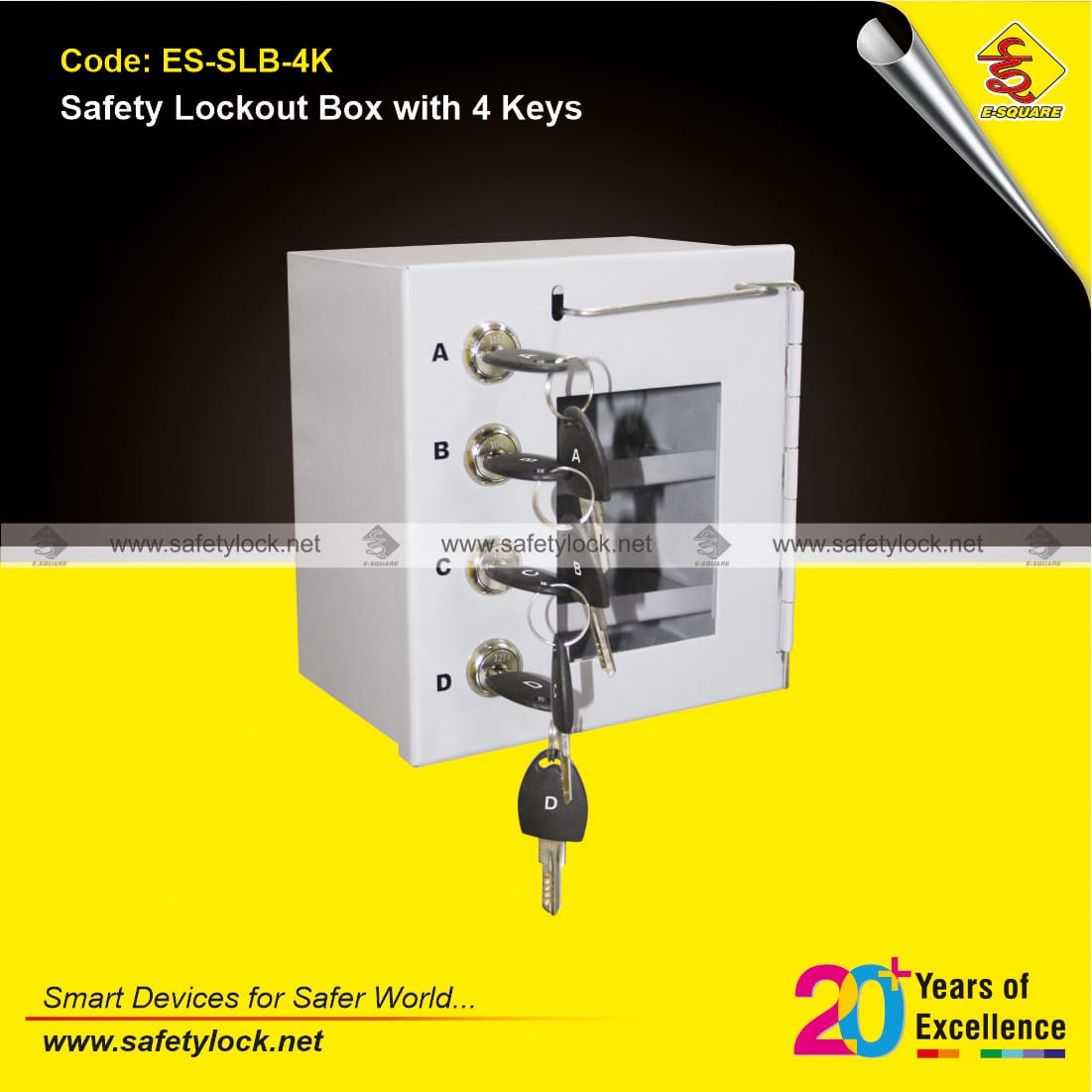 steel safety lockout box with 4 keys