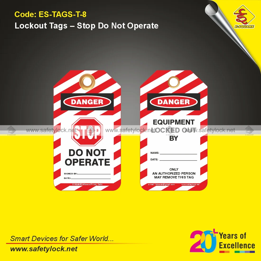 Stop Do Not Operate Lockout Tags for Lockout Tagout Safety Programs