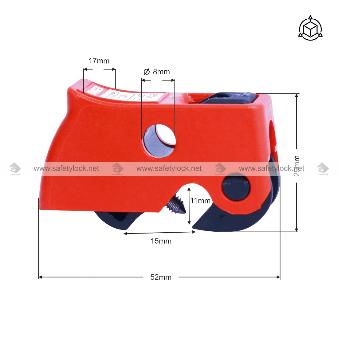 tool free circuit breaker lockout device dimension