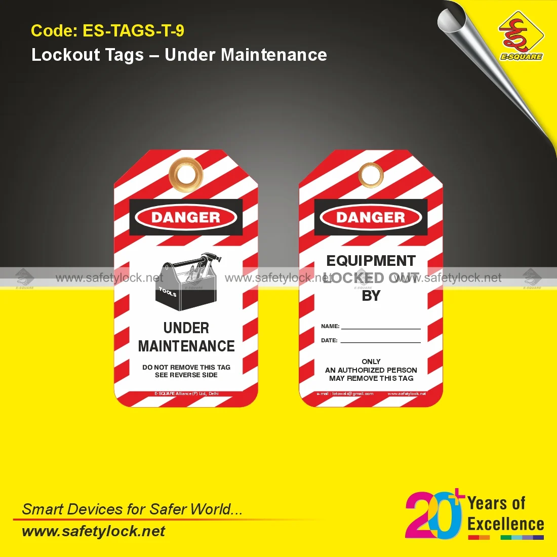 Under Maintenance Lockout Tags for Message on Tag Safety Applications