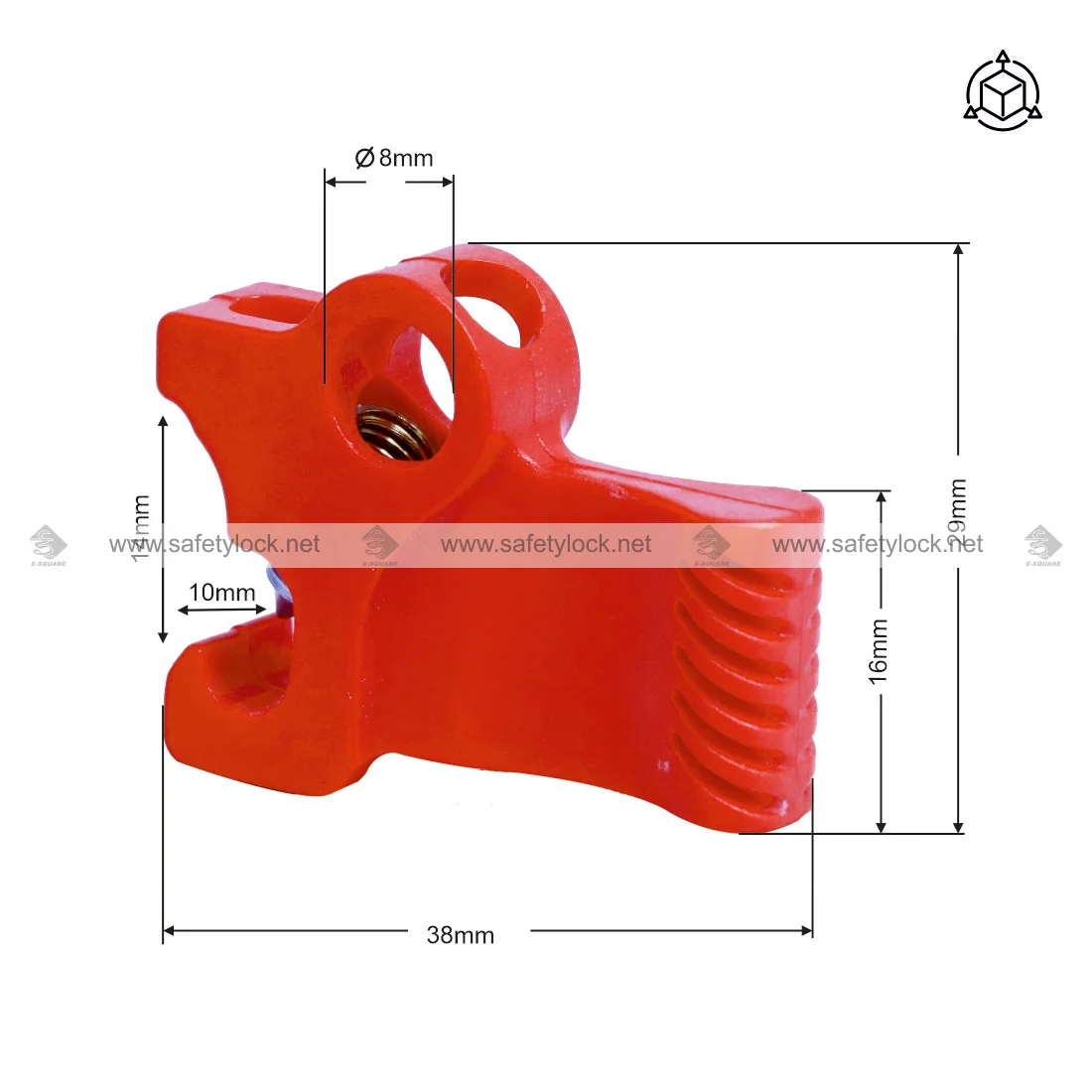 universal miniature circuit breaker lockout grip type dimension